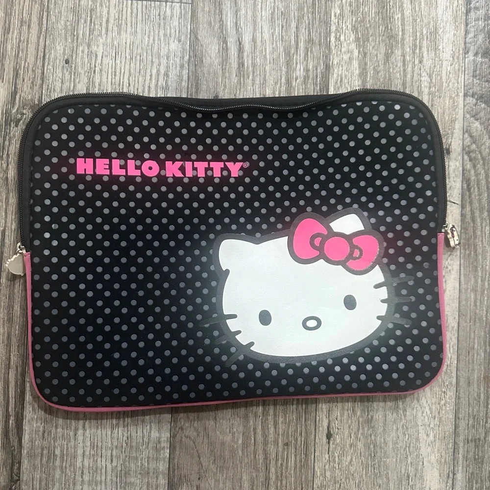 Hello Kitty Polka Dot Tablet Sleeve - Black and Pink
